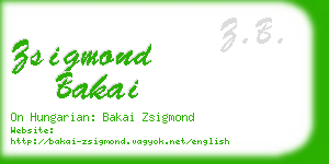 zsigmond bakai business card